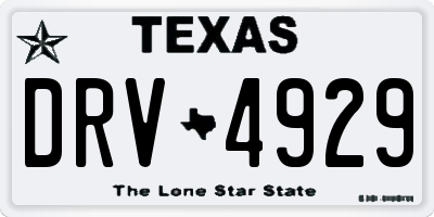 TX license plate DRV4929