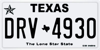 TX license plate DRV4930
