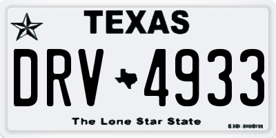 TX license plate DRV4933