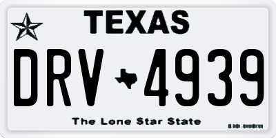 TX license plate DRV4939