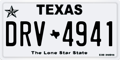 TX license plate DRV4941