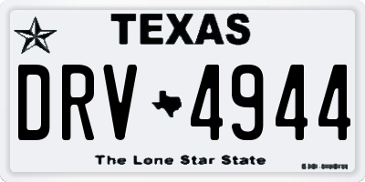 TX license plate DRV4944