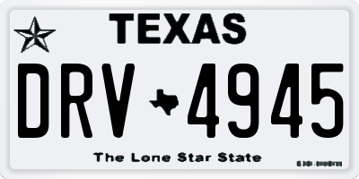 TX license plate DRV4945