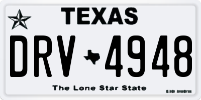 TX license plate DRV4948