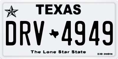 TX license plate DRV4949