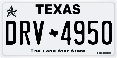 TX license plate DRV4950