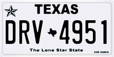 TX license plate DRV4951