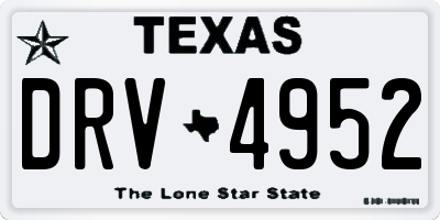 TX license plate DRV4952