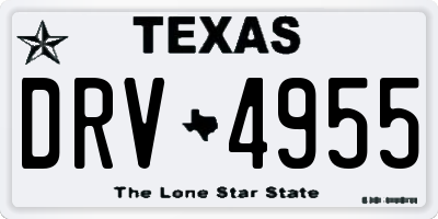 TX license plate DRV4955