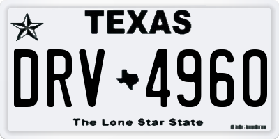 TX license plate DRV4960