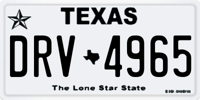 TX license plate DRV4965