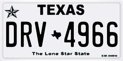 TX license plate DRV4966