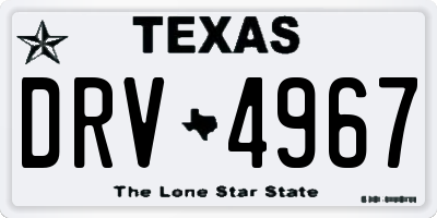 TX license plate DRV4967