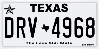 TX license plate DRV4968