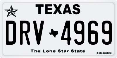 TX license plate DRV4969