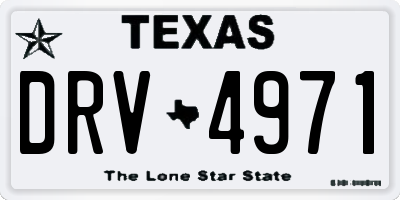 TX license plate DRV4971