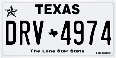 TX license plate DRV4974