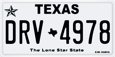 TX license plate DRV4978