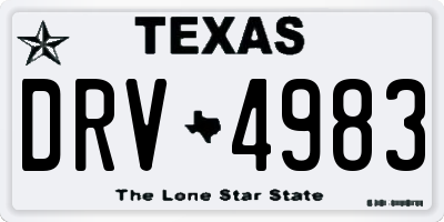 TX license plate DRV4983