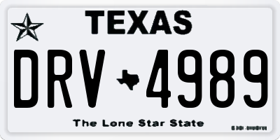 TX license plate DRV4989