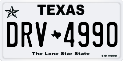 TX license plate DRV4990