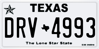 TX license plate DRV4993