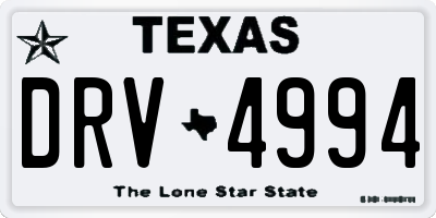 TX license plate DRV4994