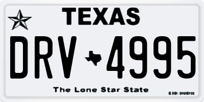 TX license plate DRV4995