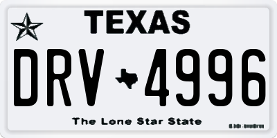 TX license plate DRV4996