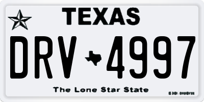 TX license plate DRV4997