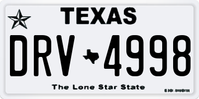 TX license plate DRV4998