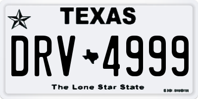 TX license plate DRV4999