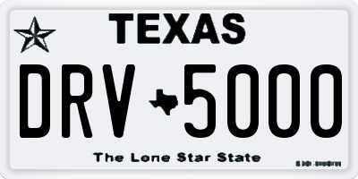 TX license plate DRV5000