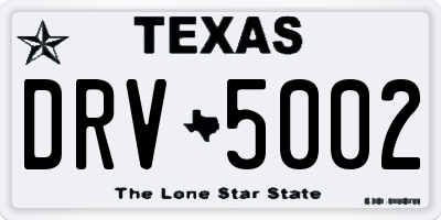 TX license plate DRV5002