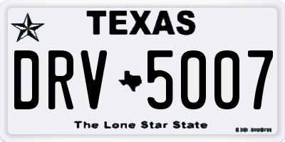 TX license plate DRV5007