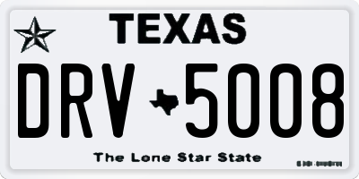 TX license plate DRV5008