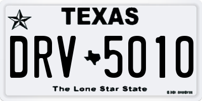 TX license plate DRV5010
