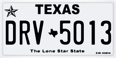 TX license plate DRV5013