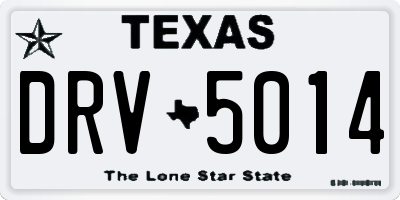TX license plate DRV5014