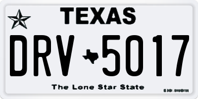 TX license plate DRV5017