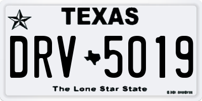 TX license plate DRV5019