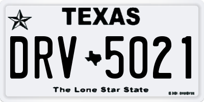 TX license plate DRV5021