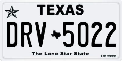 TX license plate DRV5022