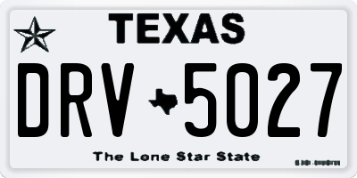 TX license plate DRV5027