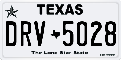 TX license plate DRV5028