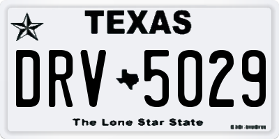 TX license plate DRV5029