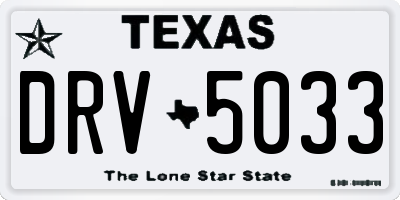 TX license plate DRV5033