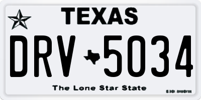 TX license plate DRV5034