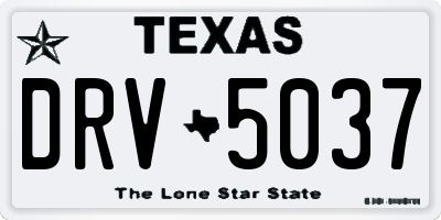 TX license plate DRV5037