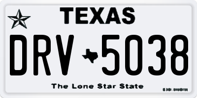 TX license plate DRV5038